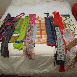 Large group of High End Vintage Silk Fashion Scarves